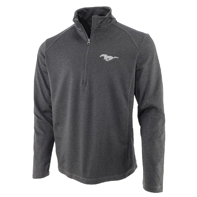 men's shearling coat for extreme coldFord Mustang History Diamond Heather Fleece 1/4 Zip Pullover