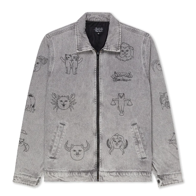 men's tailored blazer with ventZodiac Mucho Work Jacket (Grey Mineral Wash)