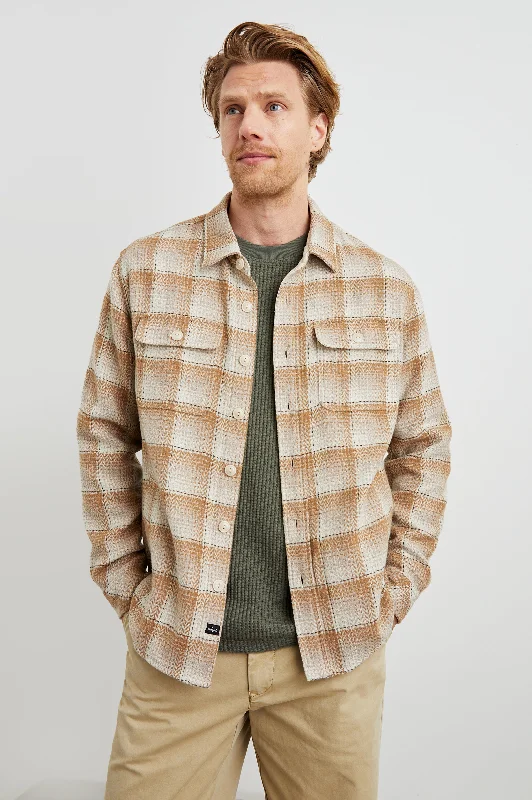 men's leather jacket for motorcycle ridingBERKSHIRE SHIRT JACKET - SIENNA SUNSET