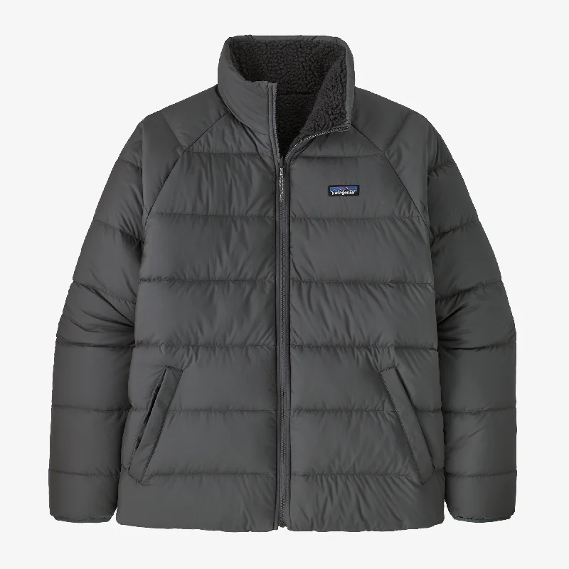 men's wool coat with leather sleevesMen's Reversible Silent Down Fleece Jacket