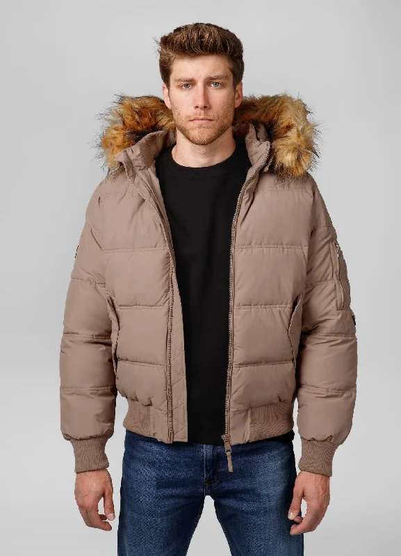 men's casual wool blend jacketMen's winter hooded jacket Burnt