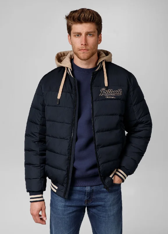 men's denim jacket with distressed detailingMen's winter hooded jacket Hidden