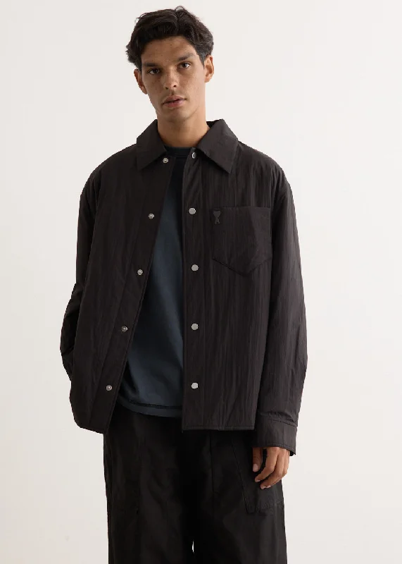 men's casual leather jacket with pocketsPadded ADC Overshirt