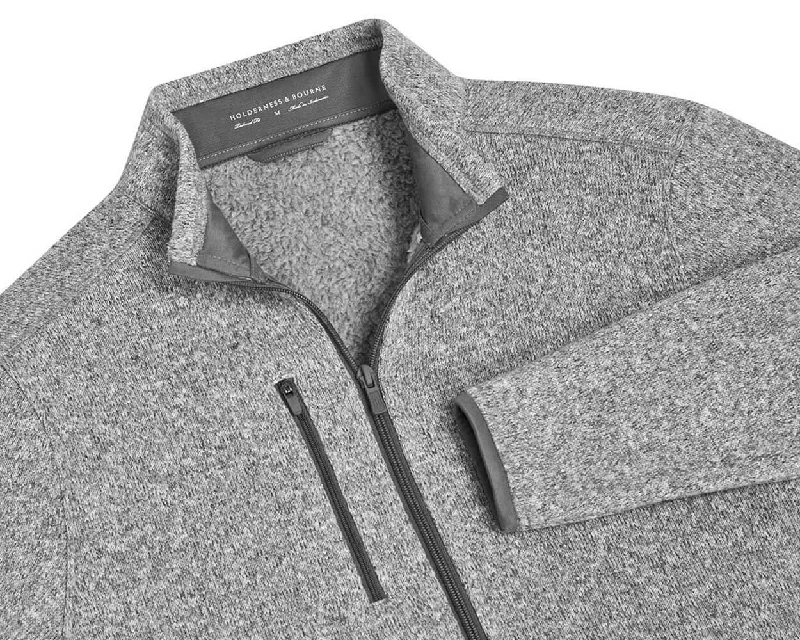 men's insulated parka with pockets and zippersThe Ashby Jacket: Heathered Gray