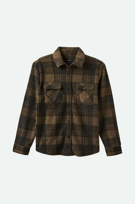 men's fleece-lined hoodie jacketBowery Arctic Stretch L/S Fleece - Burro Brown/Black Plaid