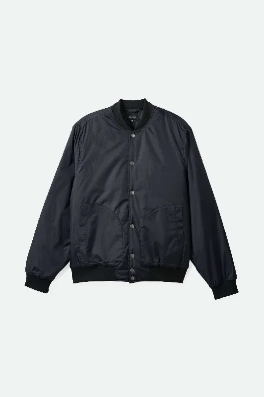 men's varsity jacket with lettersDillinger Flight Bomber Jacket - Black
