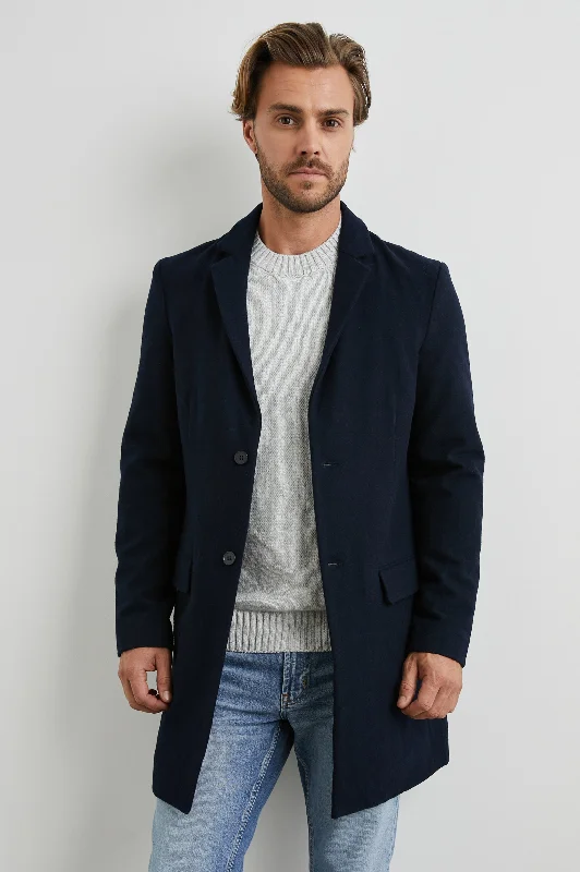 affordable men's leather jacketLARK COAT - NAVY
