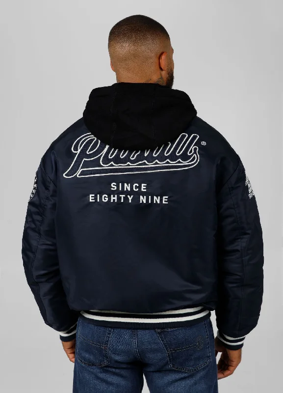 men's leather jacket with embroideryMen's transitional jacket Seabridge