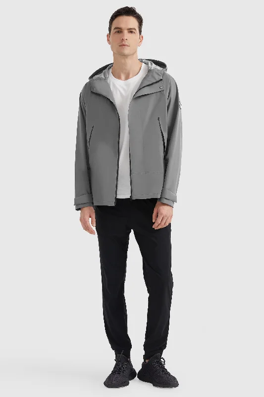men's casual wool blend jacketWaterproof Hooded Rain Jacket