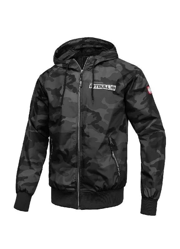 slim-fit men's trench coatMen's hooded jacket Athletic Logo - All Black Camo