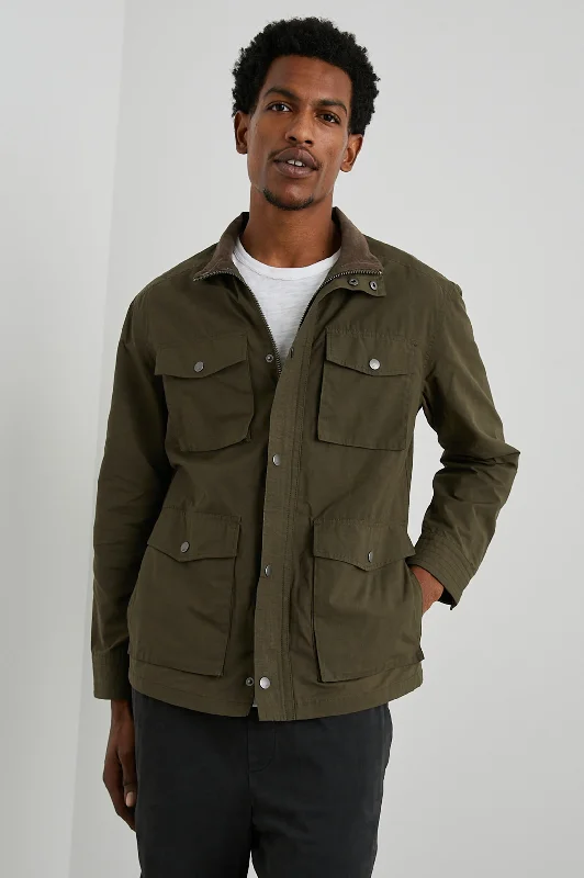 extra-large men's denim jacketCARDIFF JACKET - DARK OLIVE