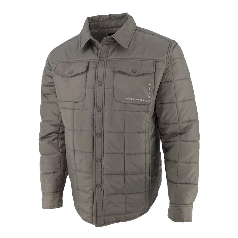 men's casual blazer with pocketsFord Bronco Men's Box Quilted Shirt Jacket