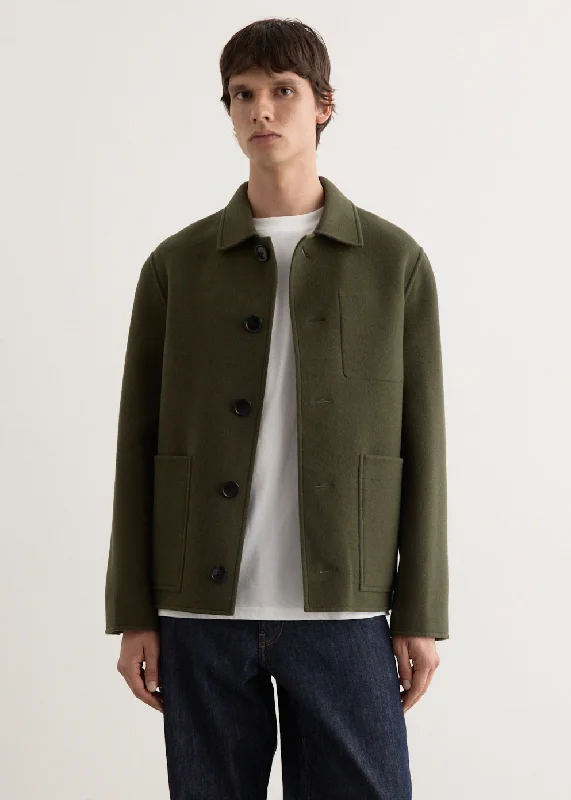 men's winter parka with fur trimBoxy Buttoned Jacket