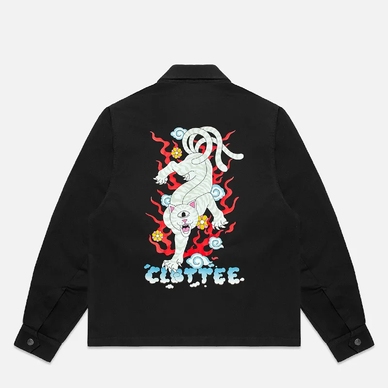 men's bomber jacket with patchesIsobu Nerm Zip Up Jacket (Black)