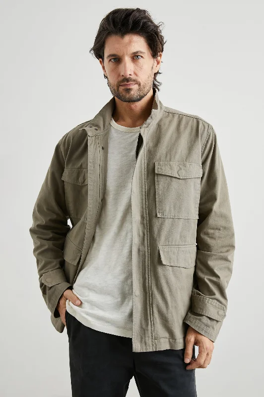 men's leather jacket with pockets and zippersPAULSEN JACKET - SAGE