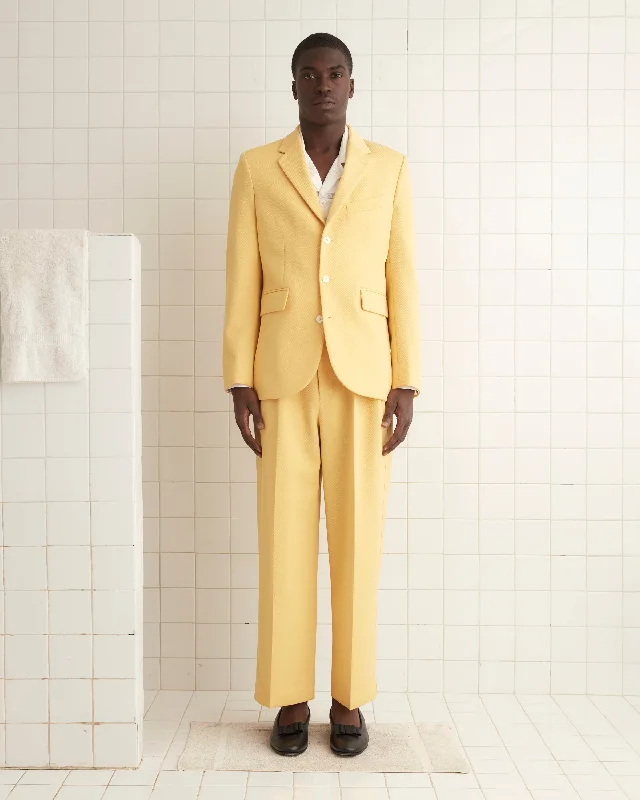 men's fleece-lined denim jacketRiding Twill Suit Jacket - Yellow