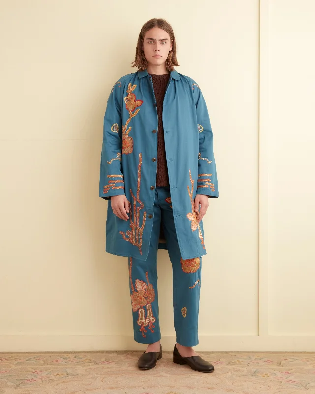 men's leather jacket with pockets and zippersBell Flower Coat