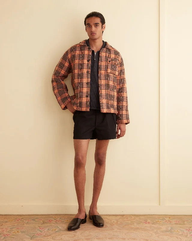 men's slim-fit leather jacketRusset Plaid Quilt Jacket