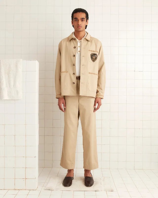 men's shearling coat with pocketsKhaki Bullion Jacket