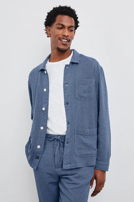 men's tailored blazer with pocketsAMBROSE JACKET - WASHED BLUE