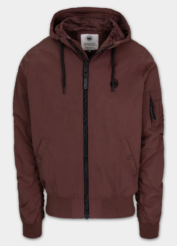 men's bomber jacket with zippersMen's hooded jacket STEIN - Burgundy
