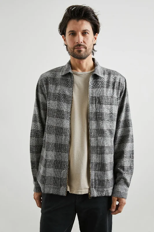 men's leather jacket with quilted liningJAQUE SHIRT JACKET - LITHIUM RUST
