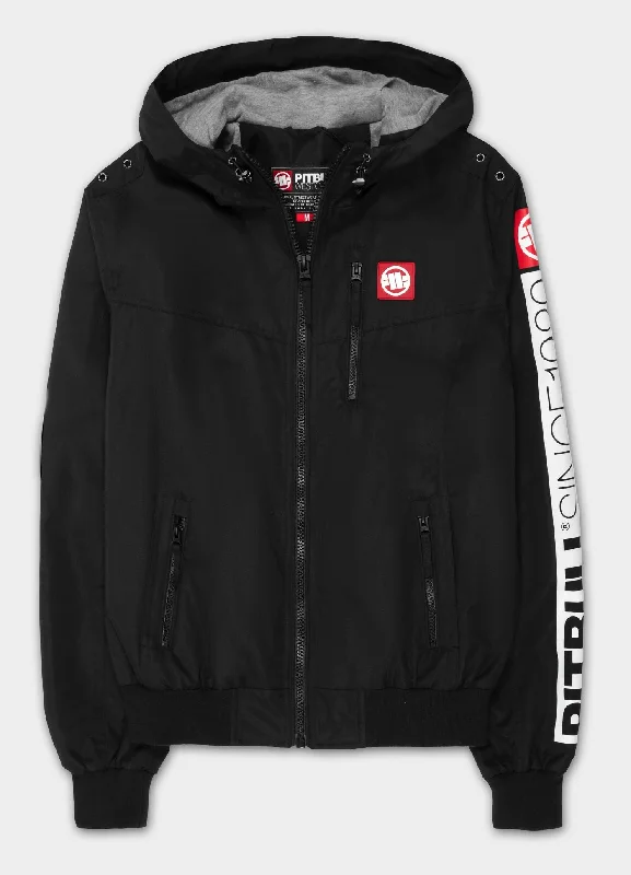 men's leather jacket with quilted liningMen's hooded jacket Cabrillo Summer - Black