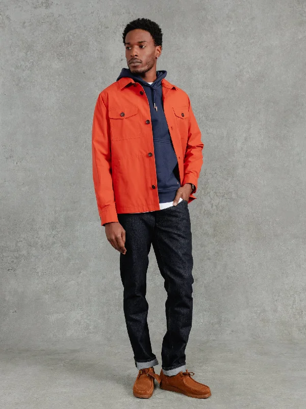 men's down-filled winter jacketThe Ventile® Piccadilly Shacket - Brick Orange