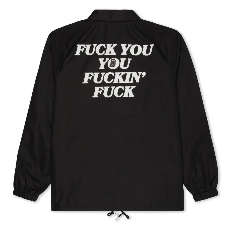 men's casual bomber jacketFuckin Fuck Coaches Jacket (Black)