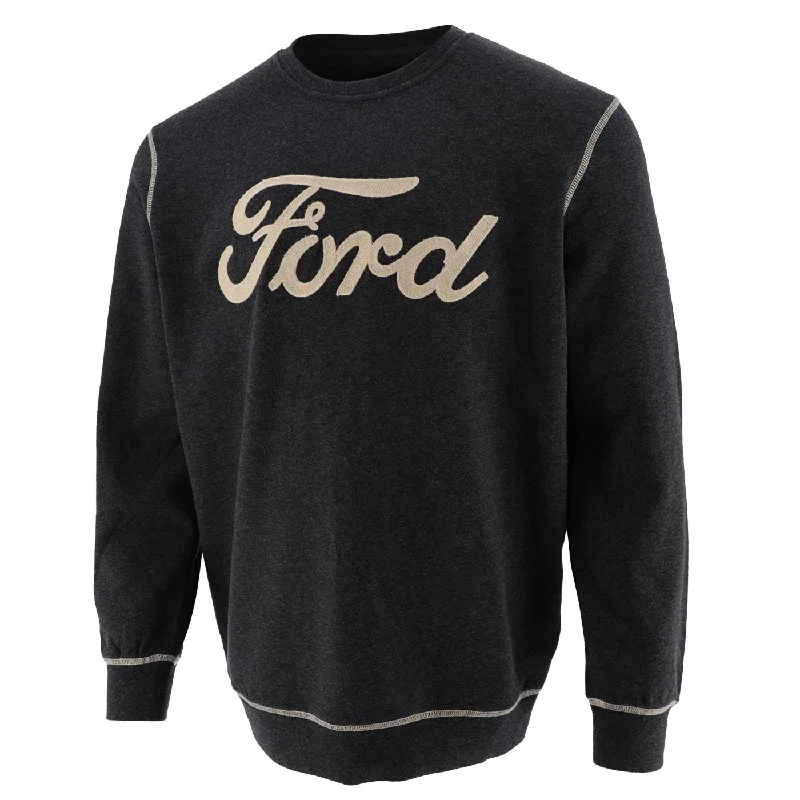 men's insulated hooded jacketFord Logo Men's Crew Pullover Fleece