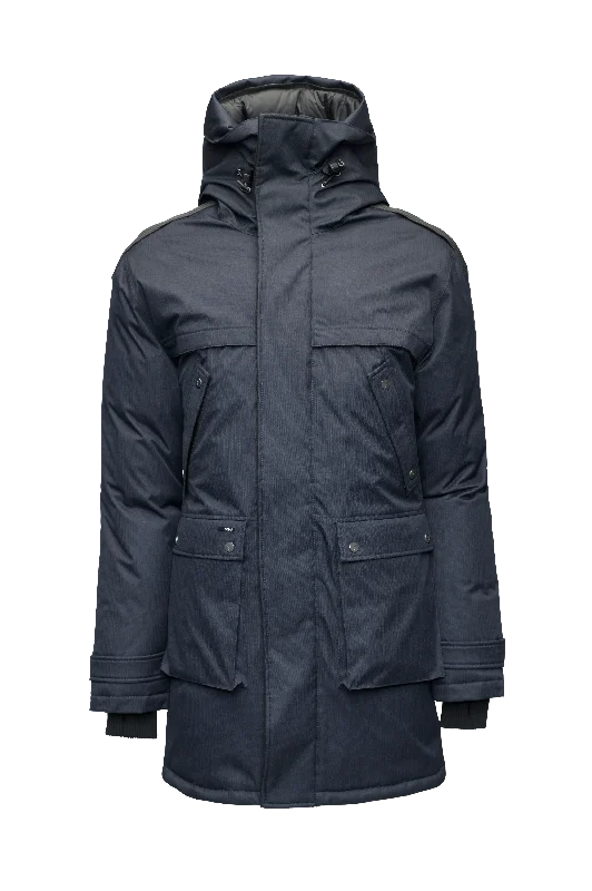 men's waterproof leather jacketYatesy Furless Men's Long Parka