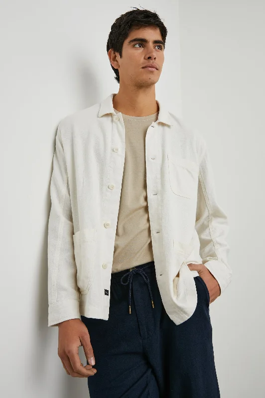 men's lightweight trench coatAMBROSE JACKET - ECRU