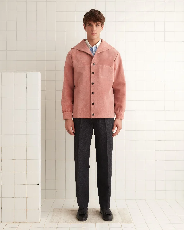 men's hooded raincoatMariner Suede Jacket - Pink