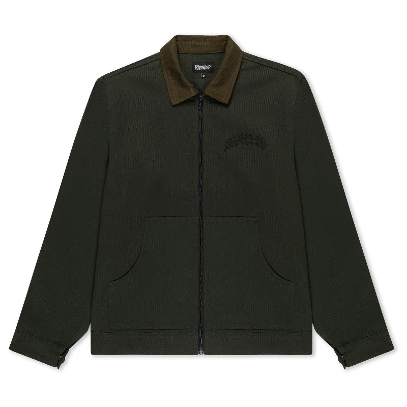 men's padded coat for cold weatherMother Nerm Twill Work Jacket (Dark Olive)
