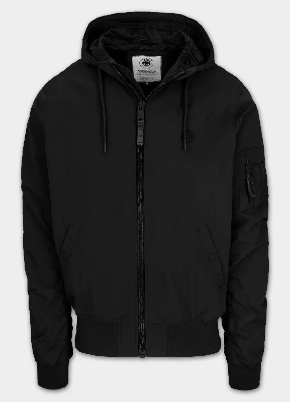 men's leather biker jacketMen's hooded jacket STEIN - Black